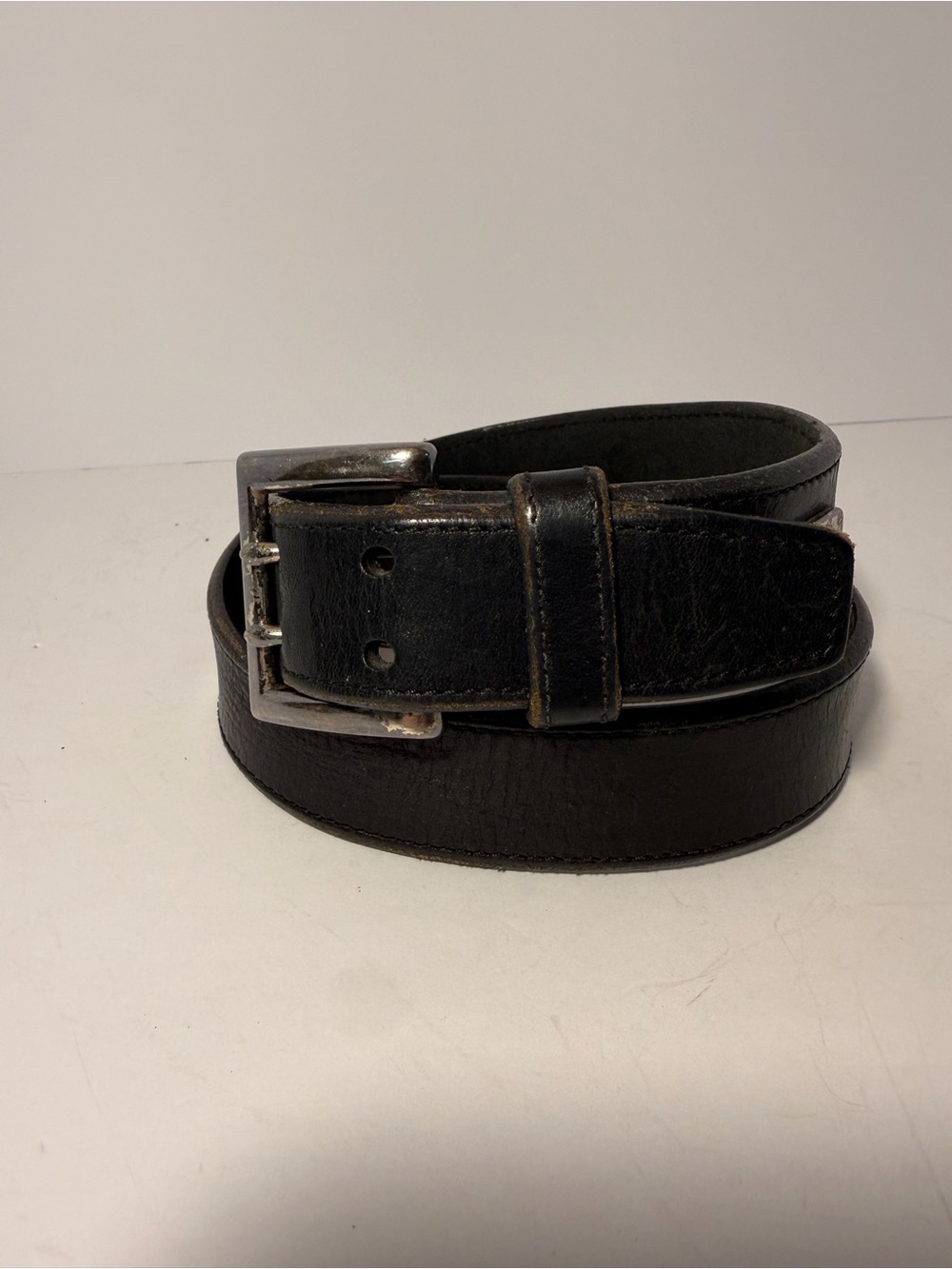⚓️ Vintage Fossil Black Braided Leather Belt 44